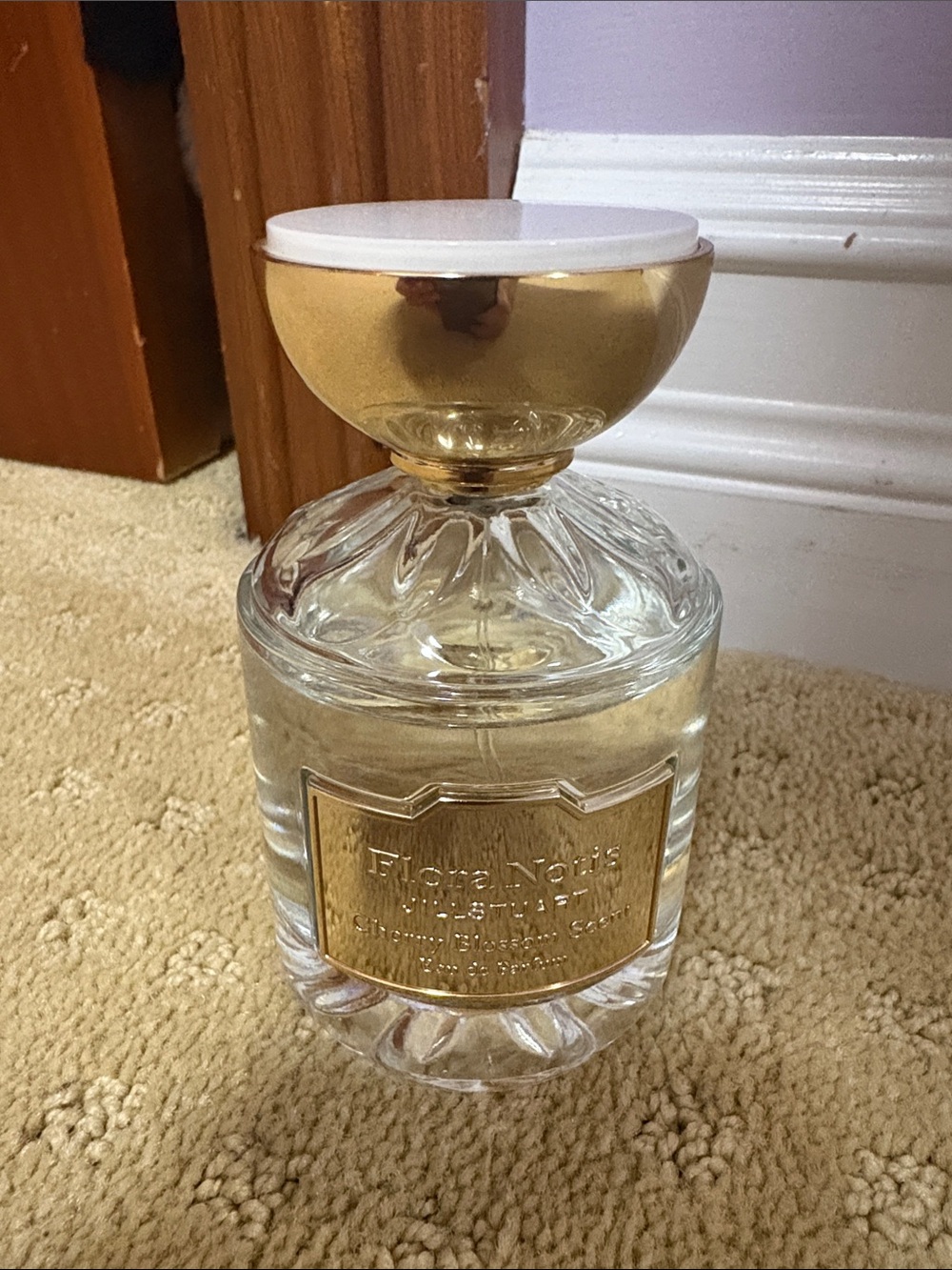 Jill Stuart Clear Glass Diffuser with Gold Accents